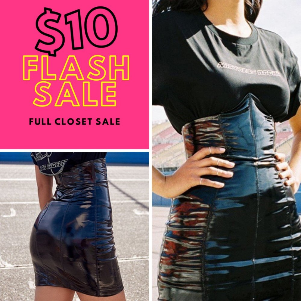 PU corset style mini skirt